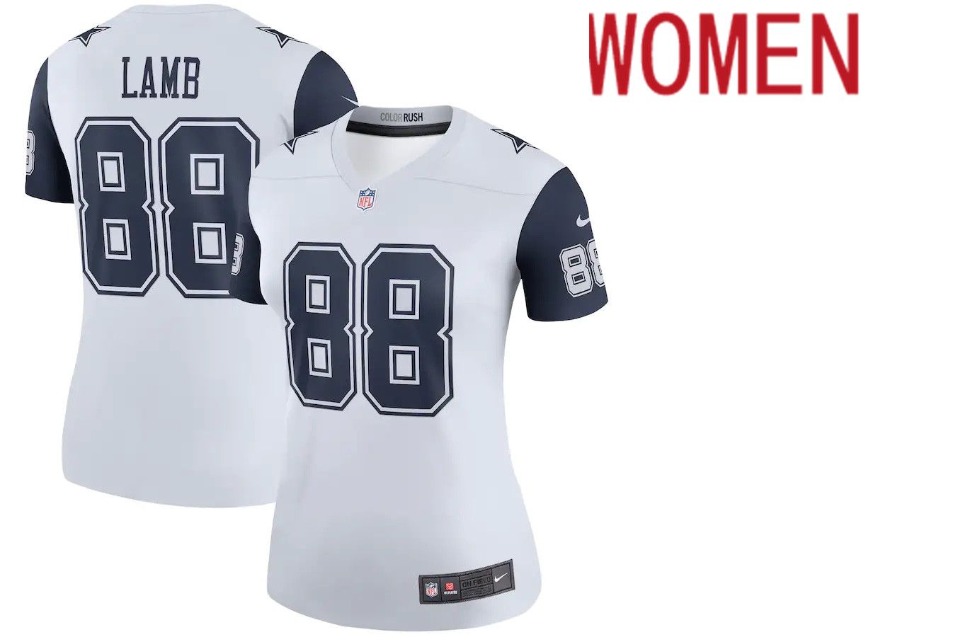 Women Dallas Cowboys #88 CeeDee Lamb Nike White 2nd Alternate Legend NFL Jersey->customized nfl jersey->Custom Jersey